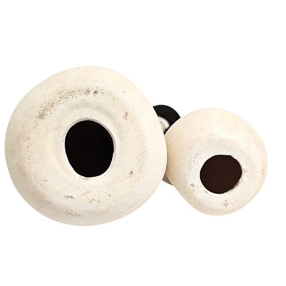 Vintage Ceramic Gourd Shaped Whimsical Cuddling Snowman Duo with Top Hats HTF - Picture 6 of 6